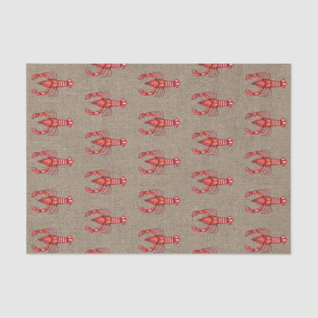 Papel De Seda Arpillera de los cangrejos de la acuarela de (Anverso)