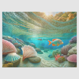 Papel De Seda Arrecife de coral colorido, diseño 1