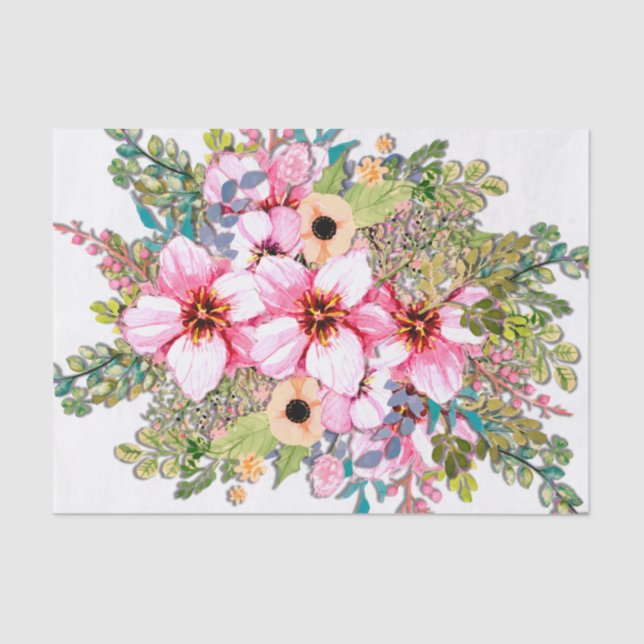Papel De Seda Arreglo de flores (Anverso)