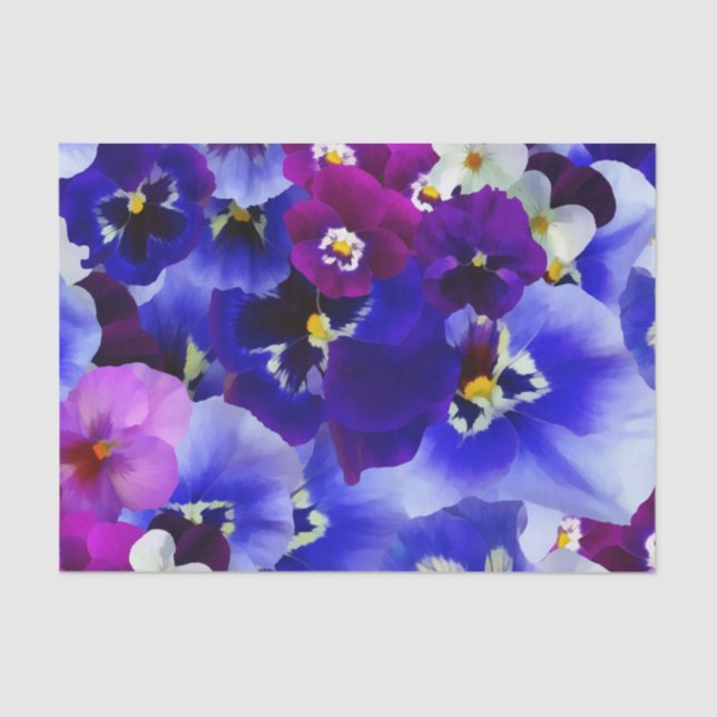 Papel De Seda Arreglo de las flores azules (Anverso)