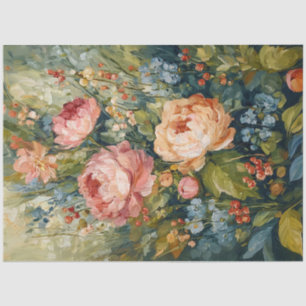 Papel De Seda Arreglo Floral de Floración Exuberante Decoupage