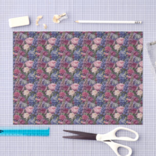 Papel De Seda Arreglo Floral Denso Jardín Inglés