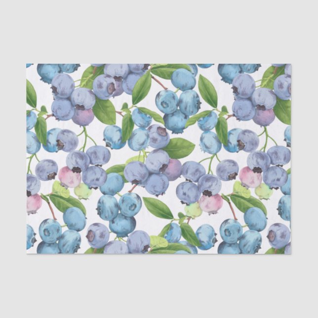 Papel De Seda Arroz azul de jugo grande y acuarela (Anverso)