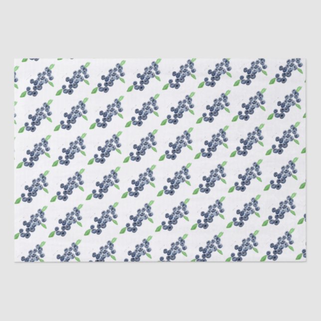 Papel De Seda Arroz de arándano Berry primera acuarela de cumple (Anverso)