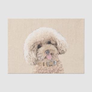 Papel De Seda Arroz de juguete en miniatura de perro crema marró