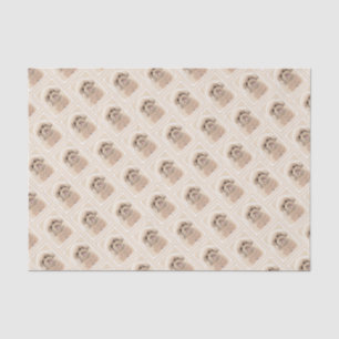 Papel De Seda Arroz de juguete en miniatura de perro crema marró