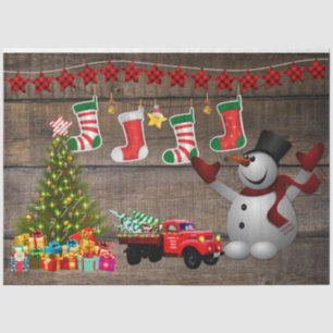 Papel De Seda Arsenales de árbol de Navidad de Snowman presentan