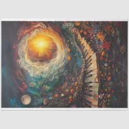 Papel De Seda Art Celestial Piano Planetas Stars Decoupage