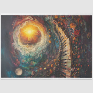 Papel De Seda Art Celestial Piano Planetas Stars Decoupage