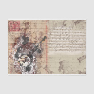 Papel De Seda Art Collage Bango Music 31 Decoupage