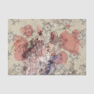 Papel De Seda Art Collage Hearts 24 Decoupage