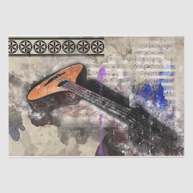 Papel De Seda Art Collage Music 28 Decoupage Tissue Paper (Anverso)
