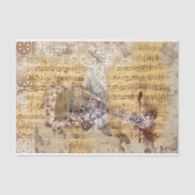 Papel De Seda Art Collage Music 29 Decoupage Tissue Paper (Anverso)