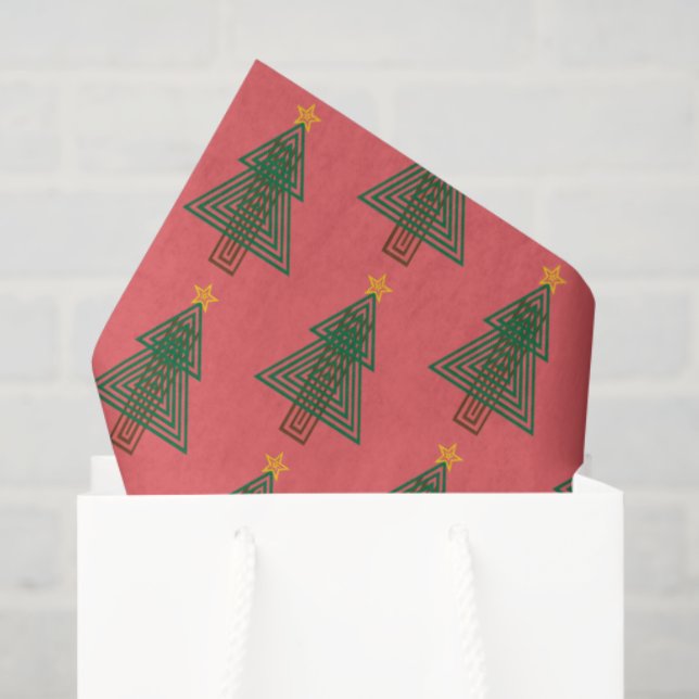 Papel De Seda Art Deco Christmas Tree (Bolsa de regalo)
