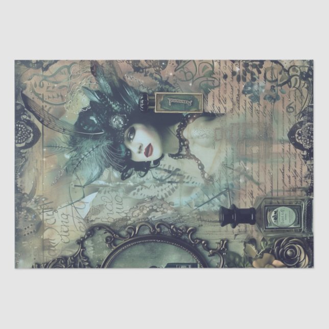 Papel De Seda Art Deco del Chica de Flapper Perfume de los años  (Anverso)