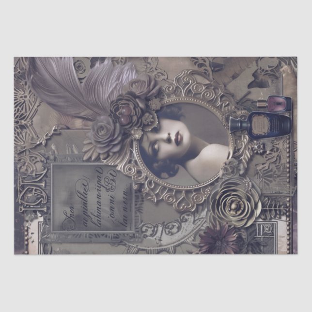 Papel De Seda Art Deco del Chica de Flapper Perfume de los años  (Anverso)