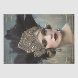 Papel De Seda Art Deco del flapper Chica de los años 20