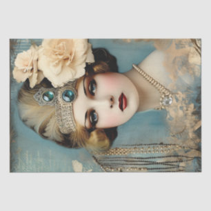 Papel De Seda Art Deco del flapper Chica de los años 20