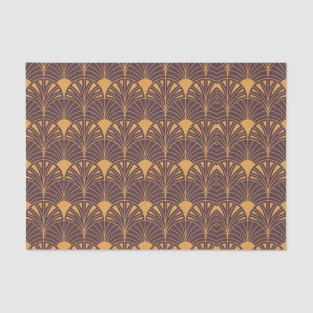 Papel De Seda Art Deco pattern with fan-shaped motifs  (Anverso)