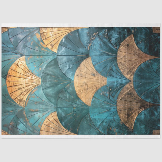 Papel De Seda Art Deco, Repetir patrón, Tile en textura (Anverso)