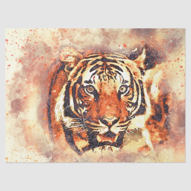 Papel De Seda Art Decoupage    artística de tigres (Anverso)
