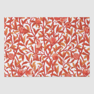 Papel De Seda Art Nouveau Bird & Pomegranate, Naranja mandarín