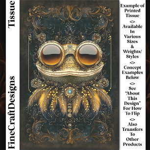 Papel De Seda Art Nouveau Caprichoso Sapo Dorado CM9 Decoupage