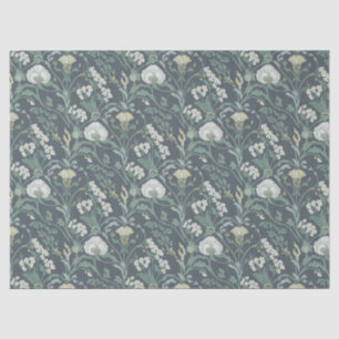 Papel De Seda Art Nouveau Floral Cream Green