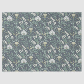 Papel De Seda Art Nouveau Floral Cream Green