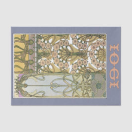 Papel De Seda Art Nouveau flores alphonse cruzando el arte flora