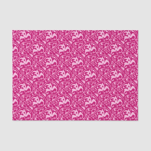Papel De Seda Art Nouveau Ikat - Fuchsia y rosa pálido (Anverso)