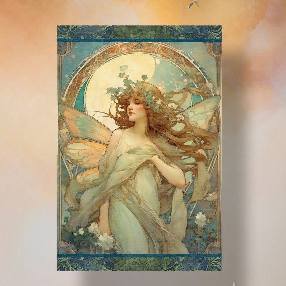Papel De Seda Art Nouveau Lady Fairy Alphonse Mucha Ephemera (Subido por el creador)