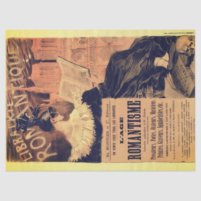 Papel De Seda Art nouveau librairie romantique gothic grasset (Anverso)