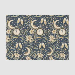 Papel De Seda Art Nouveau Moonlit New Year Pattern