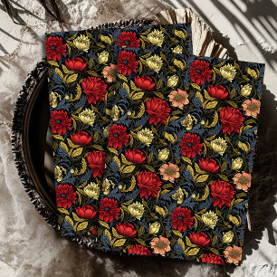 Papel De Seda Art Nouveau Morris flores blancas calientes pastel