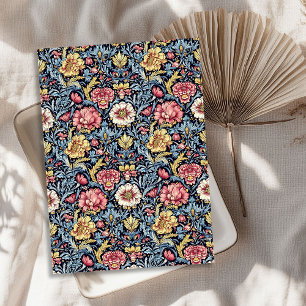 Papel De Seda Art Nouveau Morris magenta amarillo moda azul past