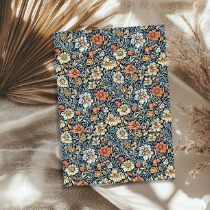 Papel De Seda Art Nouveau Morris marfil melocotón flores blancas