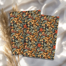 Papel De Seda Art Nouveau Morris otoño hojas de otoño verde past