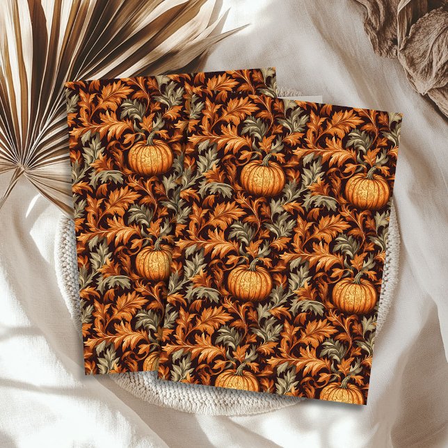 Papel De Seda Art Nouveau Morris otoño terracota marrón (Art nouveau Morris fall terracotta ivory brown Tissue Paper)
