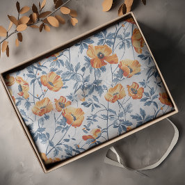 Papel De Seda Art Nouveau Pequeña California Poppies de 10 lb, 1