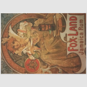 Papel De Seda Art Nouveau Poster 20 Rum Lady Decoupage