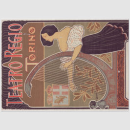 Papel De Seda Art Nouveau Poster 22 Harp Lady Decoupage