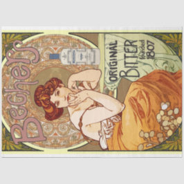 Papel De Seda Art Nouveau Poster Lady 18 Decoupage
