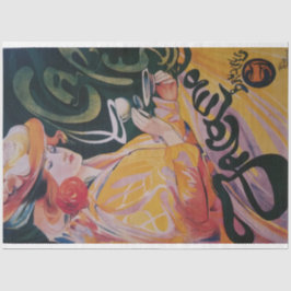 Papel De Seda Art Nouveau Poster Lady Decoupage