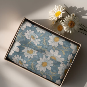 Papel De Seda Art Nouveau Shasta Daisies - 10 lb, 17"x23"