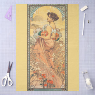 Papel De Seda Art Nouveau Summer by Alphonse Mucha Decoupage