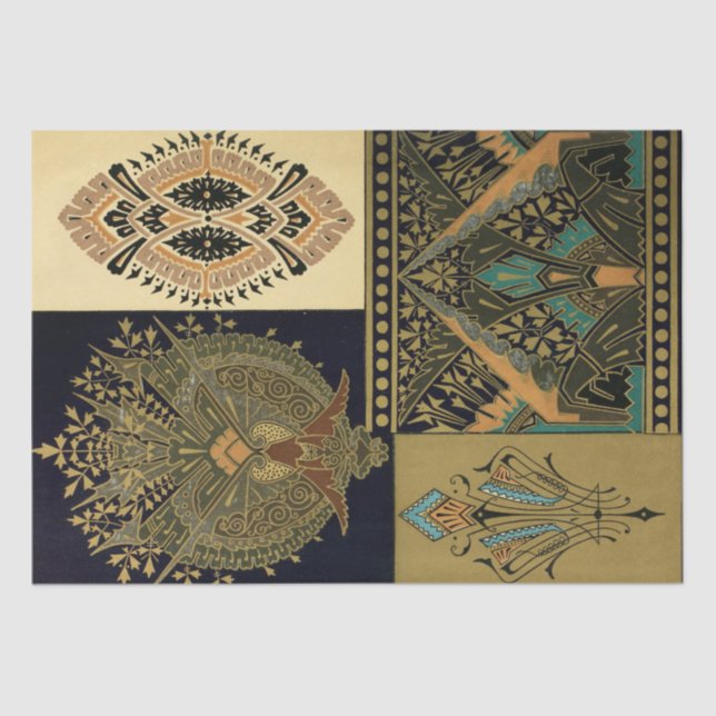 Papel De Seda Art nouveau textile pattern Christopher dresser (Anverso)