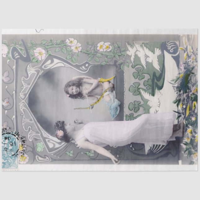 Papel De Seda Art Nouveau Valentine de 1904 (Anverso)