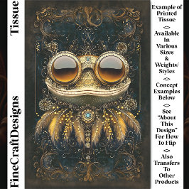 Papel De Seda Art Nouveau Whimsical Gold Frog CM9 Decoupage