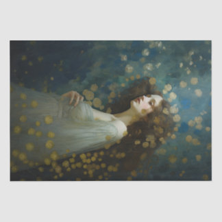 Papel De Seda Art Nouveau, Woman with gold accents, Decoupage